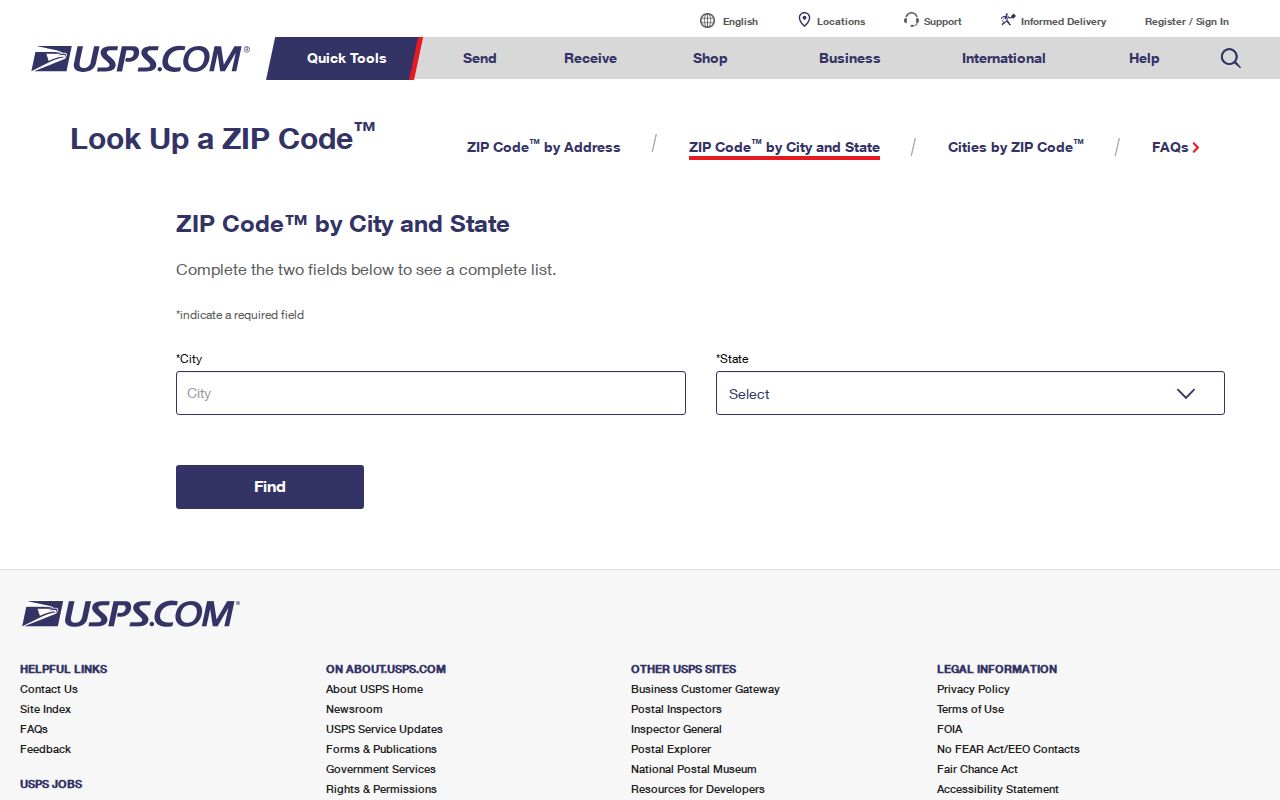 Maryville ZIP code directory USPS ZIP Code Lookup page